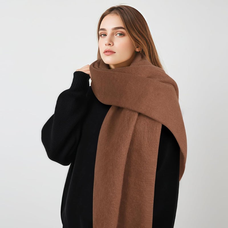 Premillow Women's Mohair Winter Scarf Pure Color, Warm Winter Scarf for Women and Men, Soft Luxurious Cashmere Feel Scarfs - Image 4
